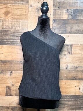 NEW NWT Free People Beach Black Off Shoulder Tank Top Sweater XL TEP 111